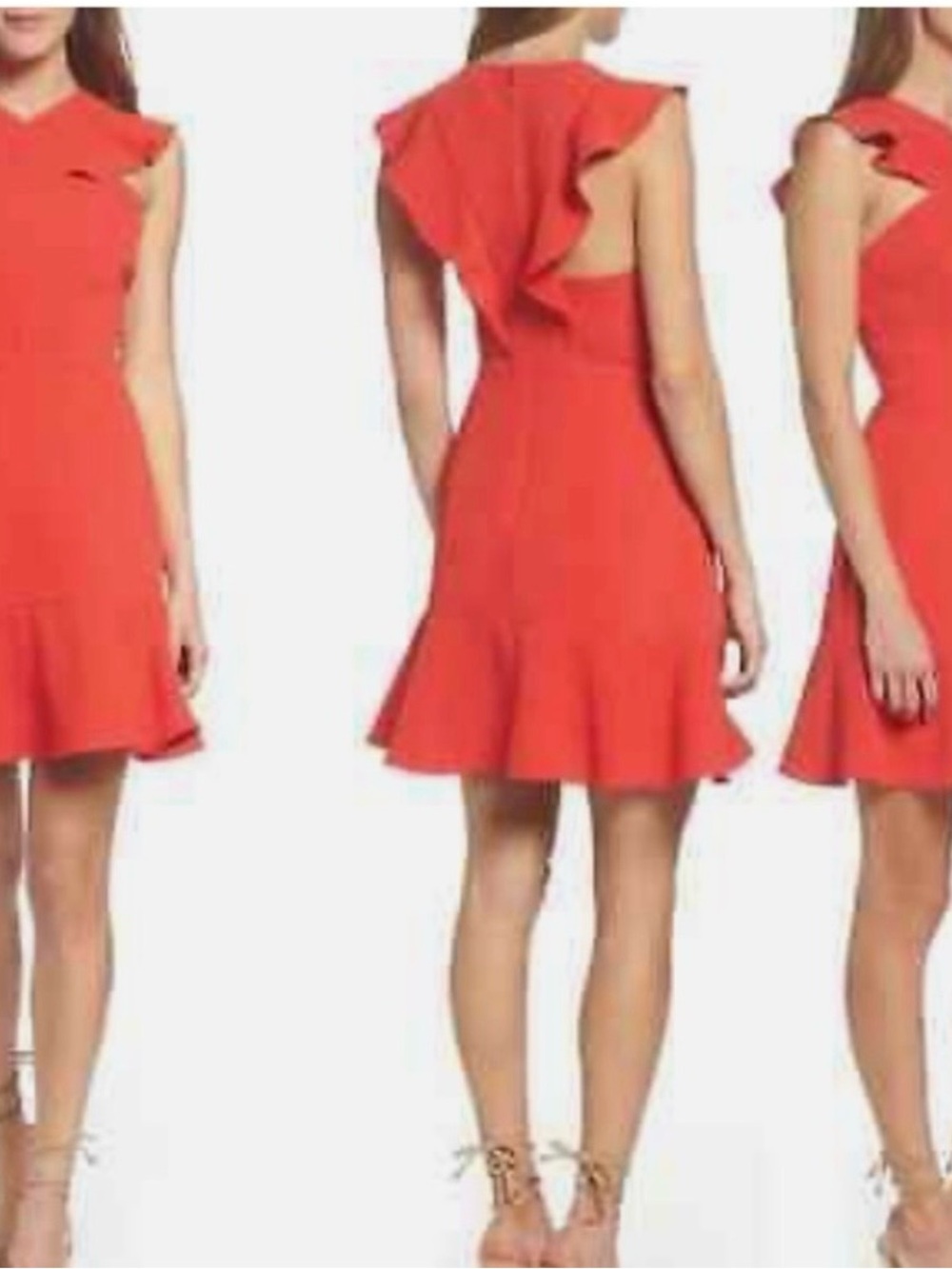 Chelsea28 Red Ruffle-Hem Mini Dress - Picture 2 of 9